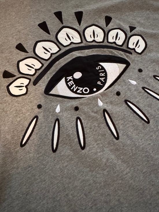 Kenzo PARIS Black Eye Embroidered Cotton Crewneck T Shirt UNISEX L - Picture 3 of 3